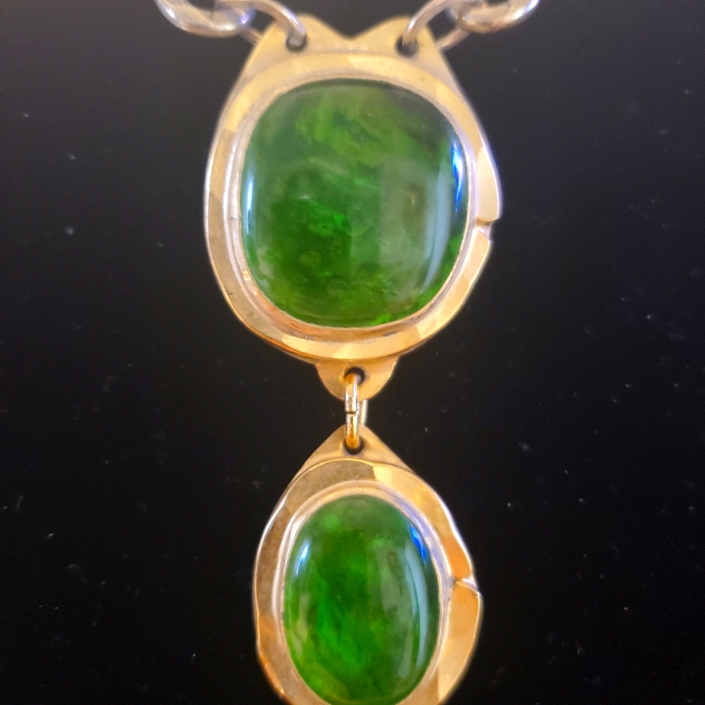 Rafael Canada Brass Double Pendant Choker Necklace - Picture 2 of 6